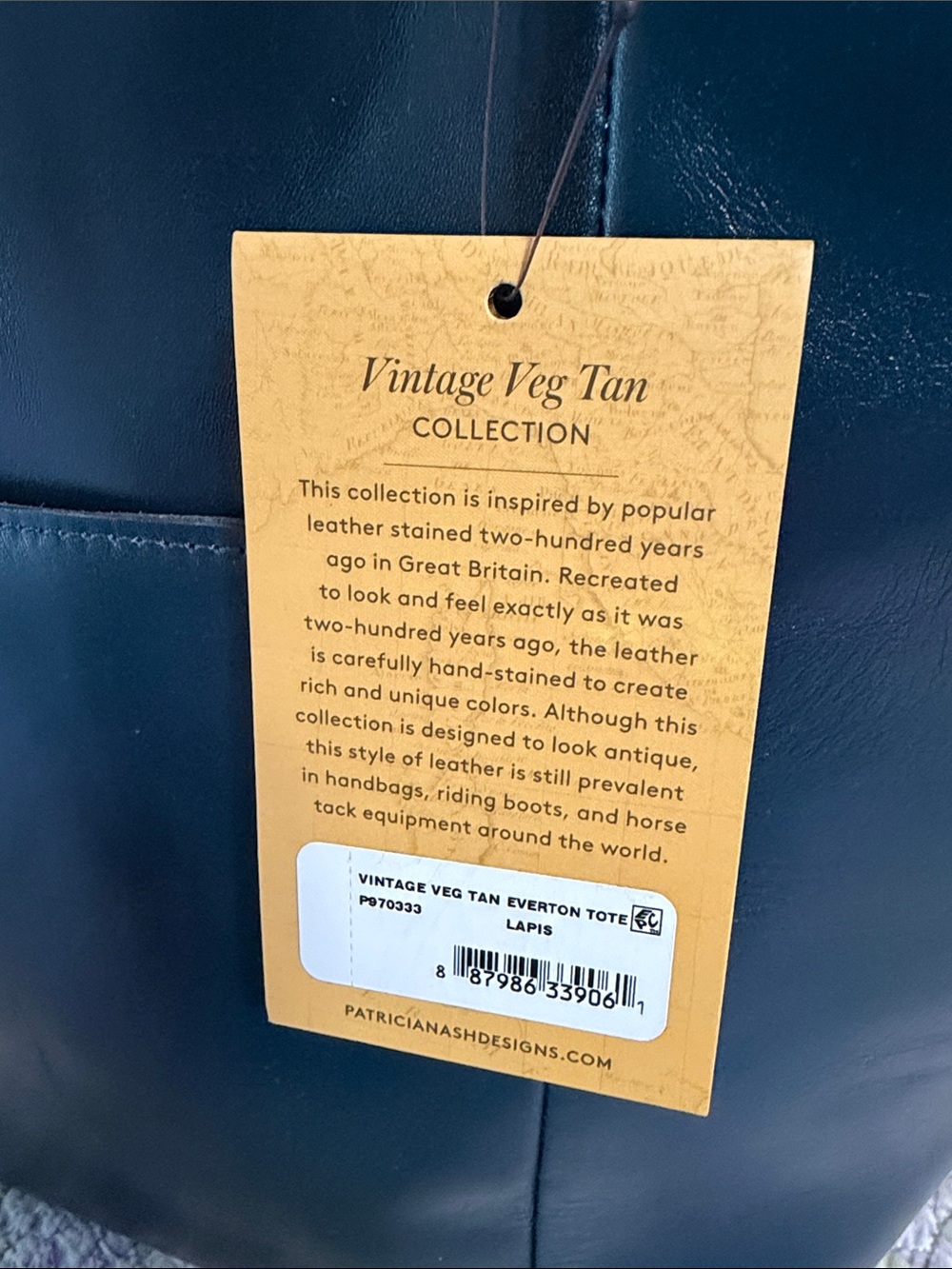 Patricia Nash Vintage Veg tan Everton tote Lapis P970333 NEW with Dust cover - Picture 3 of 16